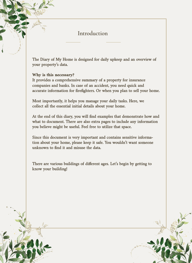 The Diary of My Home e-book floral